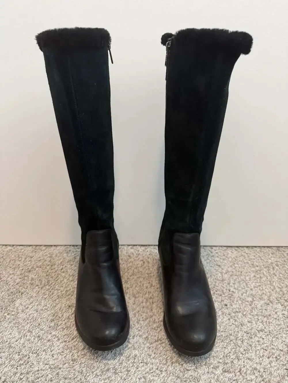UGG Mischa Black Suede Wedge Bootie, Size 7 US (5.5 UK, 38 EU, 24 JPN)